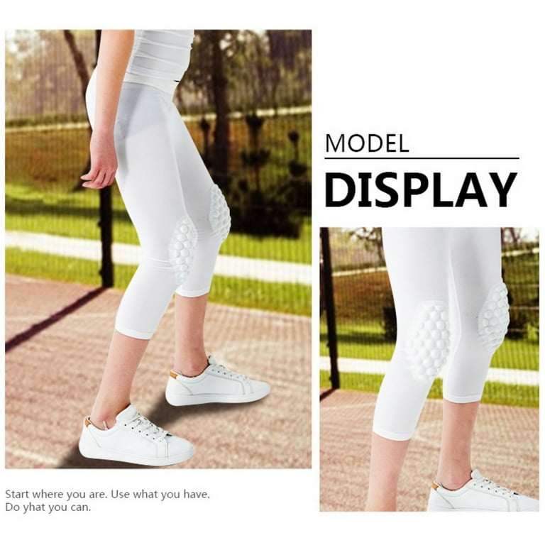 Youth Basketball Compression Pants with Knee Pads 3/4 Knee Youth Basketball Compression Pants with Knee Pads 3/4 Knee