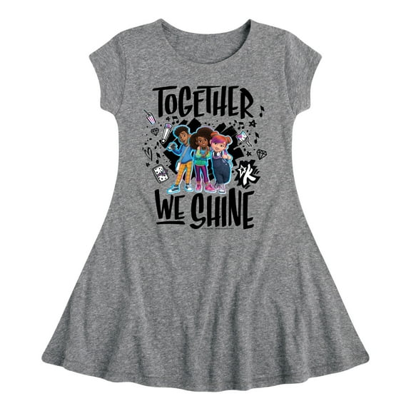 Karma's World - Winston, Karma, & Alex - Together We Shine - Toddler & Youth Girls Fit & Flare Dress