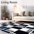 thumbnail image 2 of ODIKA 6'x9' Machine Washable Non-Slip Area Rug, Retro Minimalist Chessboard with Clean Interlocking Lines High Traffic Rug with Pad, Black, 560393, 2 of 8