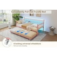 thumbnail image 4 of Heavy Duty Metal Daybed with Pop-Up Trundle, Charging Station & LED Lights, Multi-Functional Twin Size Sofa Bed for Bedroom, Living Room, Apartment, Small Spaces, 4 of 6