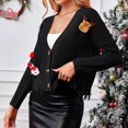 thumbnail image 5 of Futezty Women Fall Varsity Bomber Jackets Casual Long Sleeve Button up Lightweight Cropped Coats Outerwear, 5 of 5