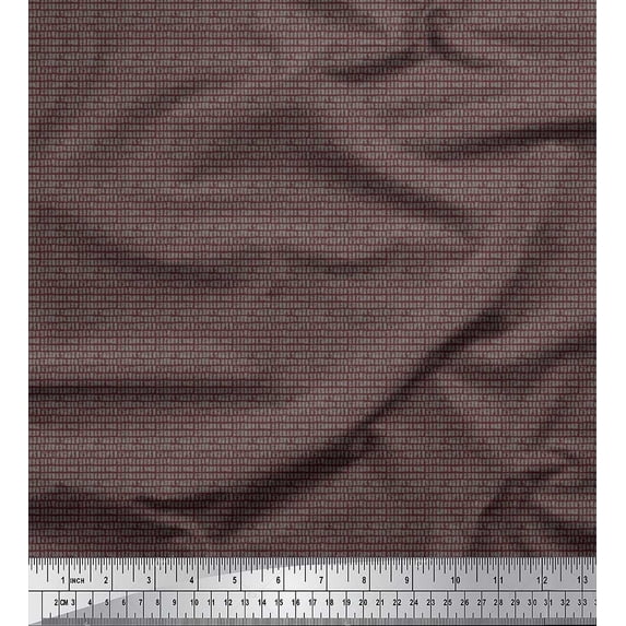 Soimoi Cotton Cambric Fabric Grey Boxes Shirting Print Fabric by The Yard 56 Inch Wide