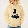 thumbnail image 5 of Sudadera con capucha y estampado de gato para hombre y mujer, de manga larga, de color liso, informal, para otoño e invierno, talla grande, 5 of 5