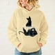 thumbnail image 4 of Sudadera con capucha y estampado de gato para hombre y mujer, de manga larga, de color liso, informal, para otoño e invierno, talla grande, 4 of 4