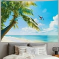 thumbnail image 2 of BCIIG  Ocean Beach Tapestry Tropical Seaside Island Palm Tree Waves Tapestries Window View Summer Clear Sea Paradise Landscape Wall Hanging for Living Room Bedroom Home Decor 40x30inch, 2 of 6