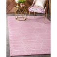 thumbnail image 1 of Unique Loom 3146523 8 x 11 ft. Geometric Trellis Frieze Rectangular Rug, Light Pink, 1 of 5