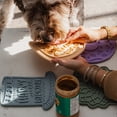 thumbnail image 3 of Dexypaws: Enrichment Lick Mat: Pup-peroni Pizza - Grooved Silicone Dog Feeding Dish, Spread Food Or Treats Onto The Mat, Pet Soothing, Suction Back, 3 of 7