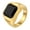 Gold, variant on Men's Stainless Steel Vintage Square Black Agate Signet Rings Simple Polished Thumb Rings for Him Black Size 11