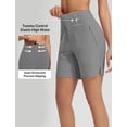 thumbnail image 3 of baleaf Women's 7'' Swim Board Shorts with Zipper Pockets High Waisted Tummy Control Long Beach Swimming Shorts UPF 50+ Quick Dry Modest Swimsuits Bottoms Dark Gary M, 3 of 7