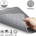 thumbnail image 5 of Dependable Industries Silicone Drying Mat, 16"x12" - Grooved Design, Heat-Resistant, Non-Slip, BPA-Free - For Dishes, Cutlery, Pots, Pans (Gray), 5 of 5