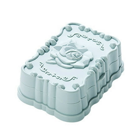 GeweYeeli Travel Water Leaking Soap Storage Box Rose Shaped Dish Bathroom Accessories Soap Holder with Cover