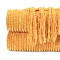 thumbnail image 4 of Chanasya Soft Golden Chenille Knitted Textured Decorative Throw Blanket - Elegant Lightweight Luxury Warm Fuzzy Cozy Decor with Tassels for Couch Sofa Bed Chair Bedroom Living Room (50x65 Inches), 4 of 6
