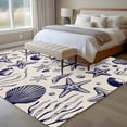 thumbnail image 4 of Navy Blue Coastal Area Rugs 8'x10', Washable Small Throw Rugs for Living Room Patio, Summer Beach Ocean Coral Shell Rustic Indoor Outdoor Rug Non-Slip Low Pile Carpet Runner Reversible Floor Mats, 4 of 8