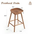 thumbnail image 2 of Farini 25.9" Saddle Counter Height Stools Set of 2, Wood Backless Bar Stools with Footrest for Kitchen Island, Walnut, 2 of 5