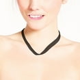 thumbnail image 4 of AeraVida Stylish Black Double Ribbon Choker Necklace with Sterling Silver Clasp for Female Adult, 4 of 4