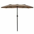 thumbnail image 2 of Gymax Parasol de Patio Double 15 Pieds, Parasol de Marché Extérieur Double Face avec Manivelle, Beige, 2 of 10