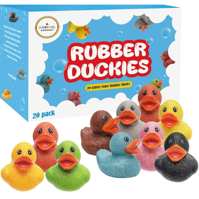 Juguete de baño The Dreidel Company, con forma de patitos de goma, 5 cm, 20 unidades