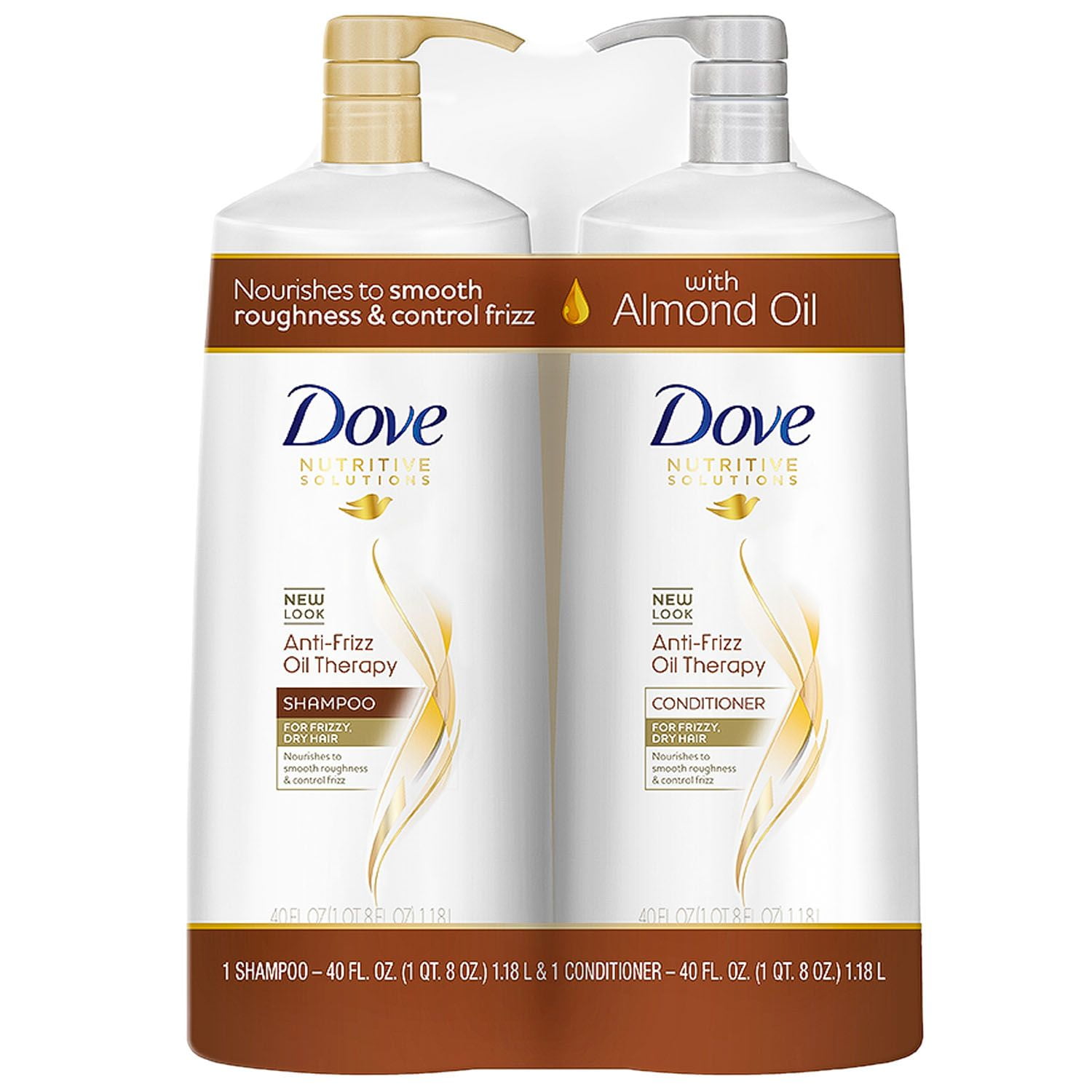 Dove Anti Frizz Oil Therapy Shampoo Conditioner 40 Fl Oz Walmart Com Walmart Com