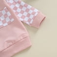 thumbnail image 4 of Okbabeha Baby Girl Clothes Fall Winter Outfits Long Sleeve Sweatsuit Checkboard Sweatshirt and Pants Toddler Infant Clothing, 4 of 8