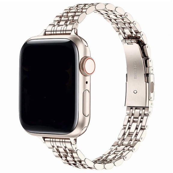 RoseOcean Stainless Steel Band for Apple Watch Ultra 2 49mm 46mm 45mm 44mm 42mm Series 10 9 8 7 6 SE 5 4 3