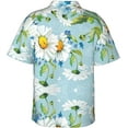thumbnail image 2 of Black Daisy Mens Hawaiian Shirt Short Sleeve Casual Button Up Tropical Summer Beach Shirt, 2 of 9