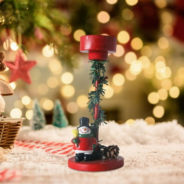 Portavelas cónico de Navidad, centro de mesa, decoración de fiesta, candelabro de pilar de hierro para Hotel, adorno temático navideño Muñeco de nieve BLESIY Candelero