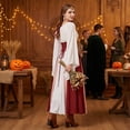 thumbnail image 5 of Renaissance Costume, Renaissance Costume Women, Victorian Dress, Renaissance Dress Women, Women's Renaissance Medieval Costumes Dress Trumpet Sleeves Gothic Retro Gown, Wine XL, 5 of 6