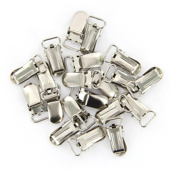 20pcs Correas Chupete 11mm Clips de Liga Plata Sunnimix Clips chupete