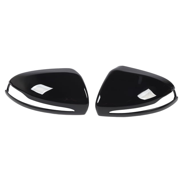 1 par de tapas de espejo retrovisor de repuesto para cubierta de espejo lateral izquierdo y derecho para Benz Clase C W205 2014 a 2021 LHD negro brillante