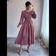 thumbnail image 5 of Vestido de Otoño para Invitada de Boda, con Mangas Largas, Volantes, Cuello Redondo, y Fluido. Púrpura L, 5 of 7