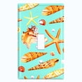 thumbnail image 2 of Metal Light Switch Wall Plate Outlet Cover (Colorful Ocean Crab Star Fish Sea Shell Teal - Single Toggle), 2 of 2