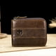 thumbnail image 2 of Billetera de Cuero Cartera de cuero genuino con cremallera plegable para hombres RFID Safe Travel Pu BULLCAPTAIN Billetera de Cuero, 2 of 7