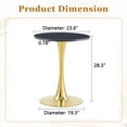 thumbnail image 4 of Miekor Round Dining Table, 23.6" Circle Tulip Table with Thickened Tabletop & Metal Pedestal, Mid Century Modern Bistro Table for Kitchen, Small Places, Living Room, Cafe (Faux Marble) No.8688, 4 of 8