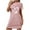 Pink, variant on Tnhcen Stretchy Plus Size Sleep Dress Short Sleeve Round Neck Front Print Polyester Spandex S-2XL for All Body Types