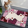 thumbnail image 3 of Area Rug 2 x 3 Ft, Valentine's Day Indoor Accent Bathroom Rugs for Kitchen/Laundry Room, Pink Strip Love Hearts Rustic Burlap Washable Non-Slip Runner Floor Mat for Entryway, Living Room, 3 of 8
