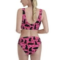 thumbnail image 5 of High Waisted Bikini Sets For Women, Glamorous Cartoon Cat Black Swimsuits Tummy Control, Two Pieces Bathing Suit, 5 of 8