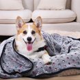 thumbnail image 3 of Manta para perros y gatos, suave y cálida, de forro polar esponjoso, con estampado de lunares, 3 of 6