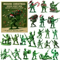 LanSuare 2025 Advent Calendar with 24 Pcs Green Soldier Hanging Ornaments, Christmas 24 Days Countdown Calendar, Christmas Tree Decorations, Party Favor Gifts for Grandkids Teen