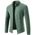 thumbnail image 3 of ZCFZJW Men's Bomber Jacket Casual Lightweight Spring Fall Jackets Fashion Stand Collar Full Zip Up Long Sleeve Outwear Coat with Pockets Green M, 3 of 6