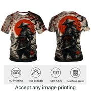 Rebaike Samurai Anime Manga Art T-Shirt – Japanese Warrior Ink Style Graphic Tee for Men