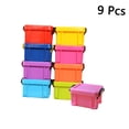 thumbnail image 6 of OUNONA 9-Piece Assorted Color Stackable Plastic Storage Boxes Clip Locks for Office, Car, and Home Organization, 6 of 8