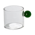 thumbnail image 4 of yuksok Clear Coffee Cup Table Decor Round Handle Drinkware Beverage Mug Glass Cup Small Green, 4 of 9