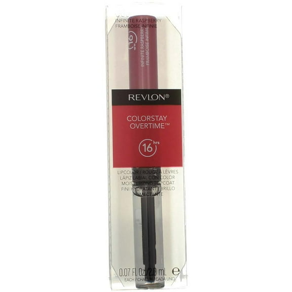 Revlon ColorStay Overtime Liquid Lip Color, Infinite Raspberry [005] 0.07 oz (Pack of 2)