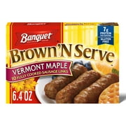 Banquet Brown 'N Serve Vermont Maple Fully Cooked Sausage Links Frozen Meat, 6.4 oz, 10 Count (Frozen)