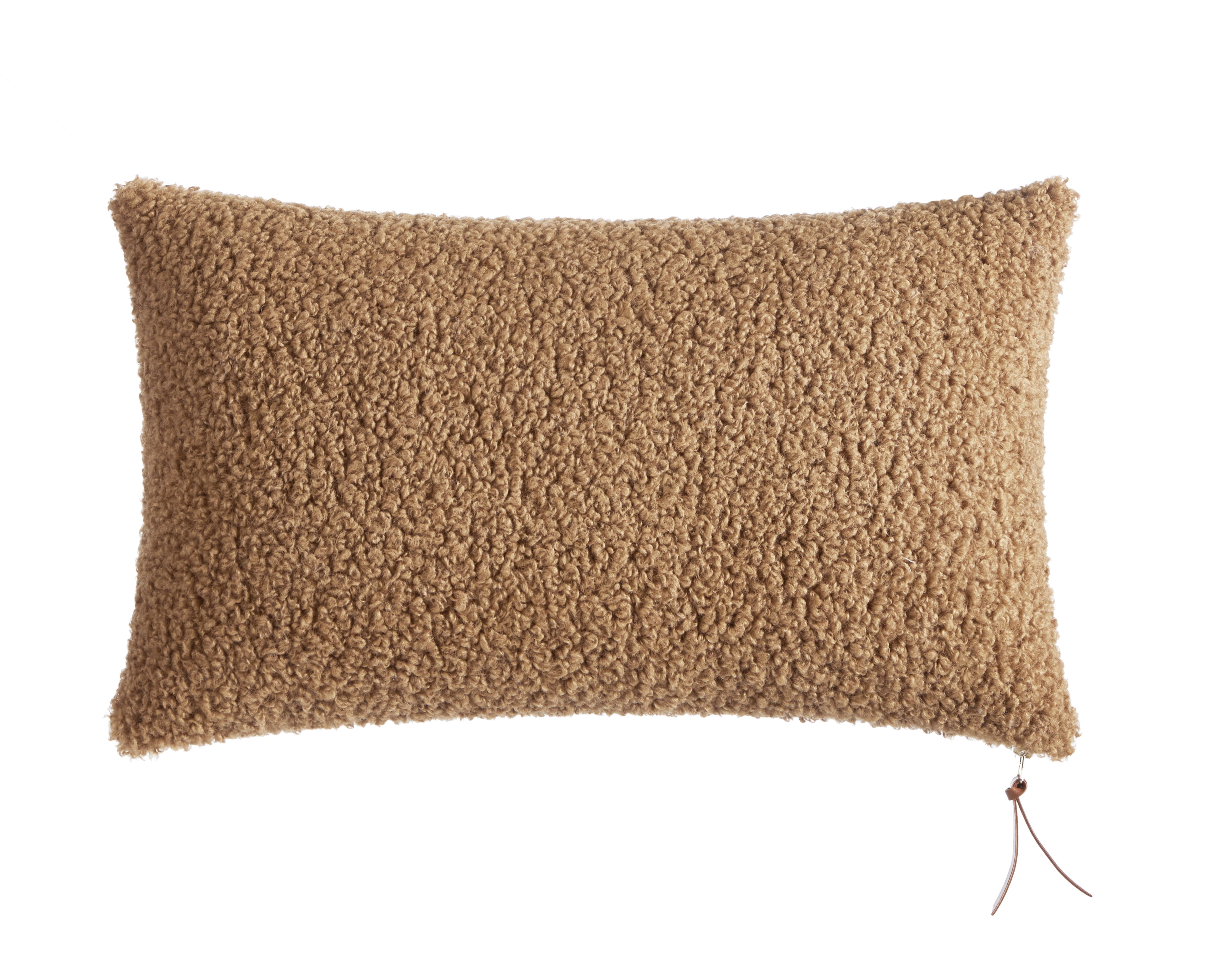 Better Homes & Gardens Teddy Plush Throw Pillow, Camel, 14 in x 24 in