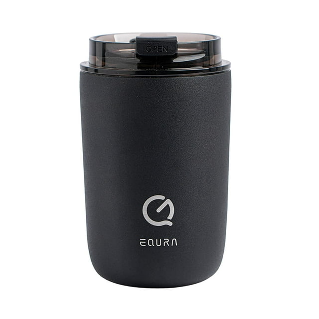 Taza con Aismiento de Paja a Prueba de de Viaje de Acero Inoxidable 304 Café Frío Y Caliente Bebidas de Té Vaso Térmico Al Vacío con Tapa a Pr Negro Baoblaze Ollas calentadoras de café
