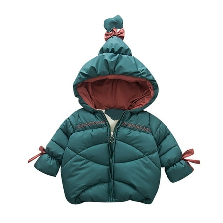 

Honeeladyy Winter Toddler Kids Girls Boys Thick Warm Parkas Hooded Windproof Coat Outwear Clothes Green Discount