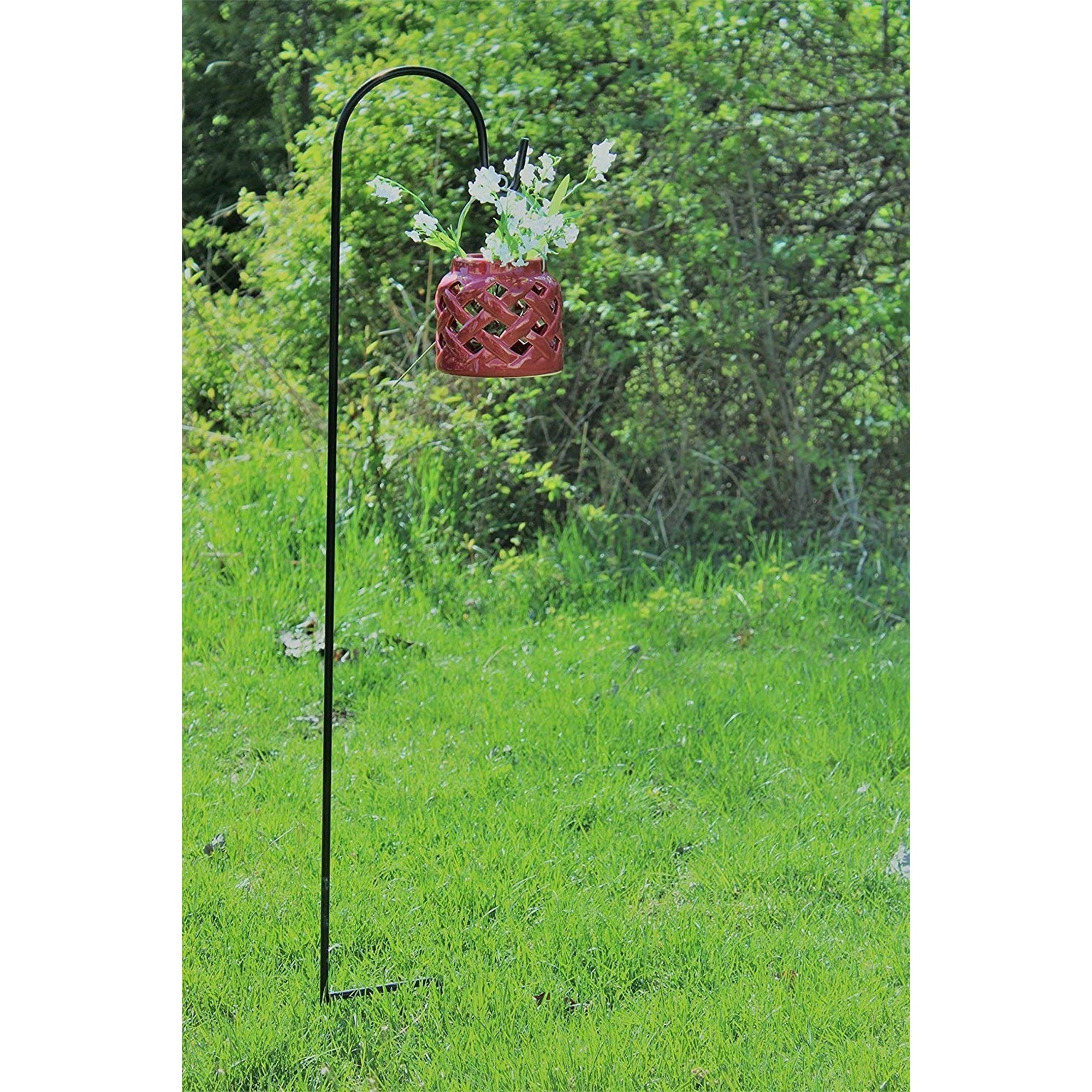 Ashman 48-Inch Black Metal Shepherd's Hook, 10-Pack