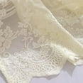 thumbnail image 3 of Pastoral Floral Lace Curtain Flower Leaves Window Valance Romantic Semi Sheer Cafe Bistro Curtain Elegant Living Room Bedroom Window Decor Beautiful Kitchen Curtain W51" X L16",Beige, 3 of 5