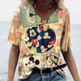 thumbnail image 3 of Camiseta vintage para mujer, cuello en V, moda, top con estampado de Mickey Mouse de Disney, estilo callejero, camisa holgada, informal, para uso diario, manga corta, 3 of 5